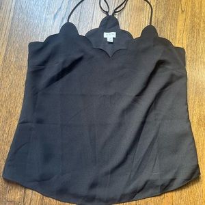 Black Jcrew scalloped tank